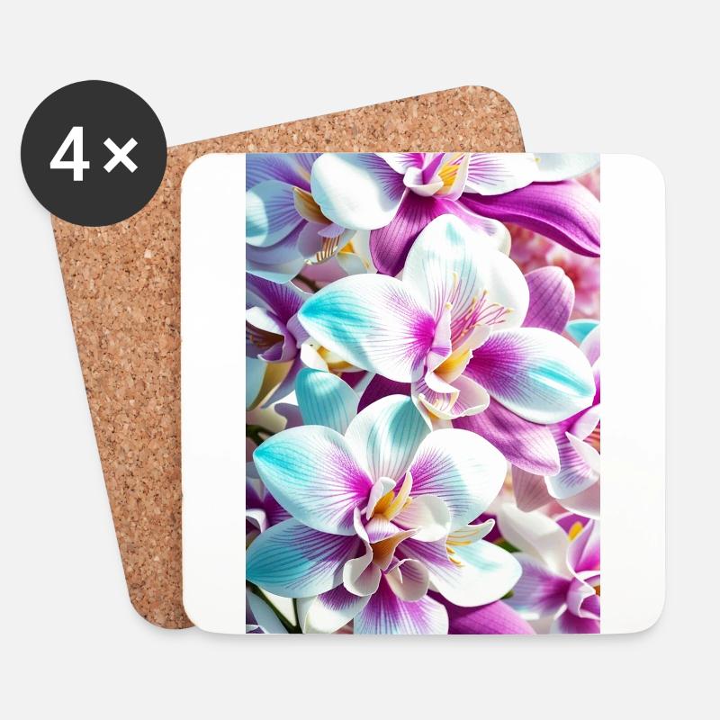Blumen 136 - Untersetzer (4er-Set) - Weiß