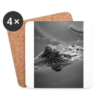 Baby American Alligator Portrait - Wildlife Photo - Coasters (set of 4) - white - Front