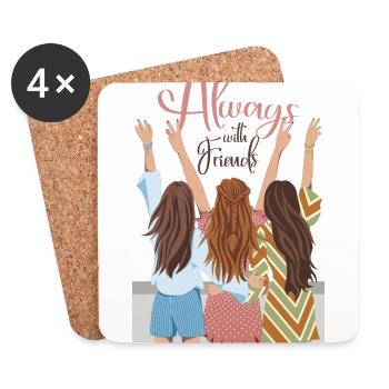 Toujours avec des amis - Dessous de verre (lot de 4) - blanc - Devant