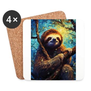 Sloth - Coasters (set of 4) - white - Front