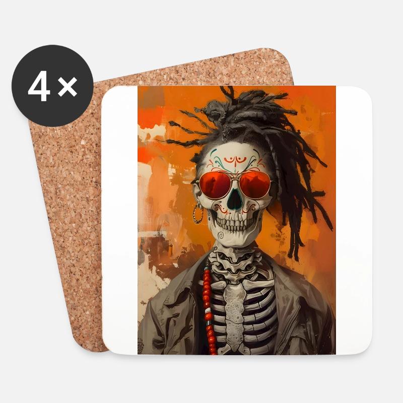 Jack Skull Halloween Content Creator - Untersetzer (4er-Set) - Weiß