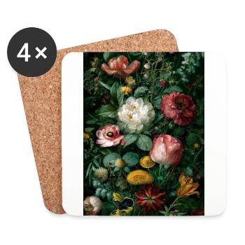 Fleurs sauvages 0001 - Dessous de verre (lot de 4) - blanc - Devant