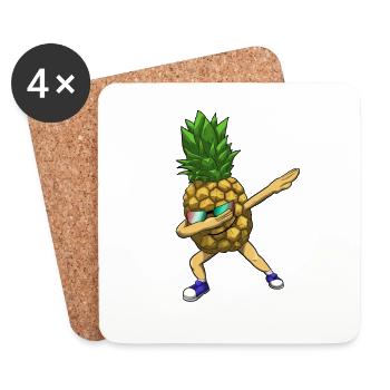 Pineapple Dabbing Pineapple Cool - Coasters (set of 4) - white - Front