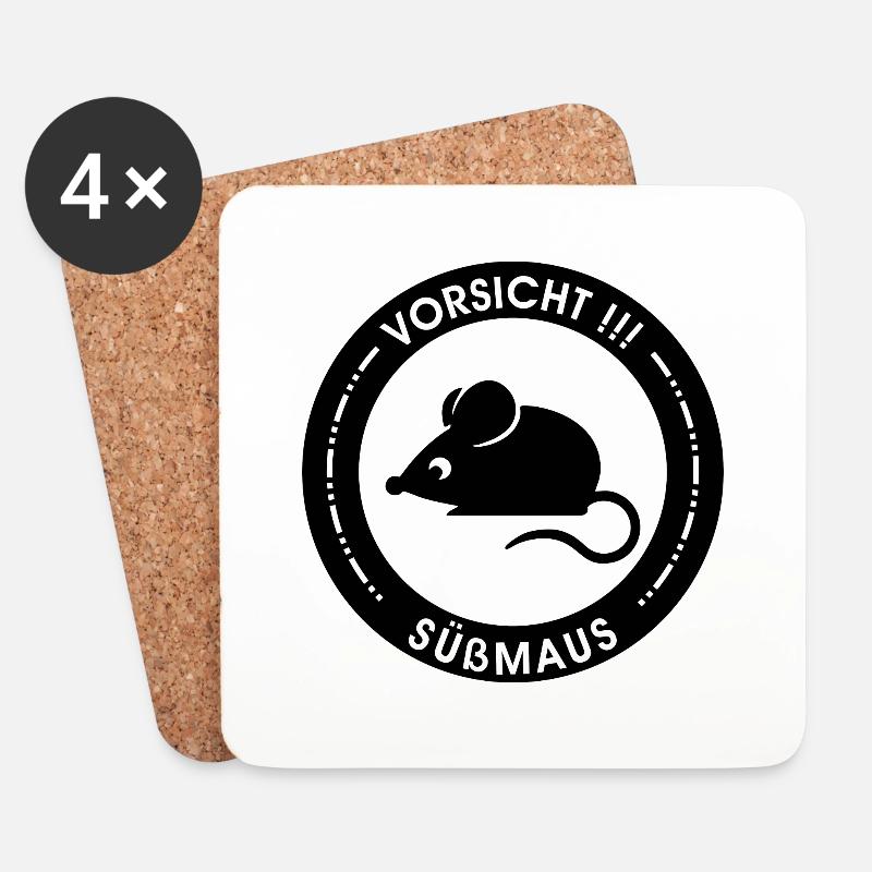 Süßmaus - Untersetzer (4er-Set) - Weiß