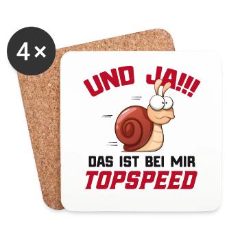Joggen Jogging Marathon Lustiger Spruch Schnecke - Untersetzer (4er-Set) - Weiß - Vorne