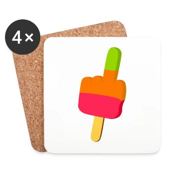 Flutschfinger Fuck Party Shirt - Untersetzer (4er-Set) - Weiß - Vorne