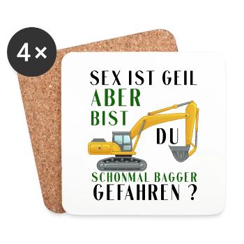 Bagger Shirt • Bagger fahren • Bagger Geschenke - Untersetzer (4er-Set) - Weiß - Vorne