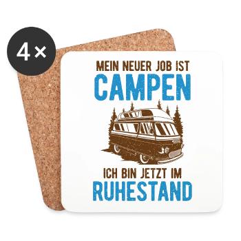 Rente Camping Renter & Camper - Untersetzer (4er-Set) - Weiß - Vorne