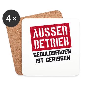 Lustige Sprüche lustiger Spruch Ausser Betrieb - Untersetzer (4er-Set) - Weiß - Vorne