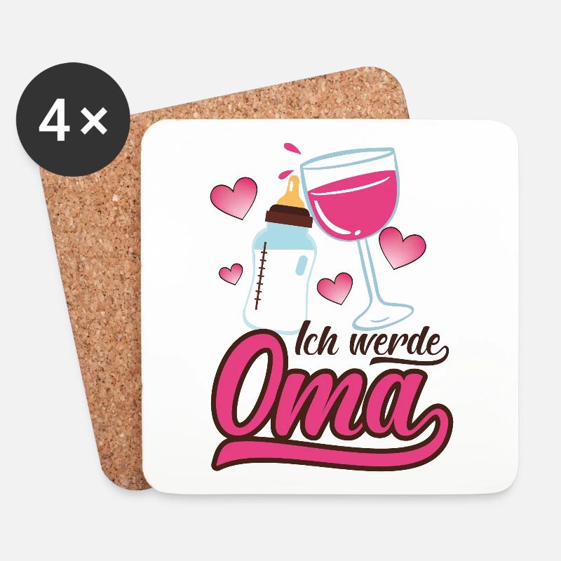 ich werde oma Geschenk werdende Oma - Untersetzer (4er-Set) - Weiß