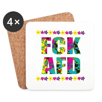 fuck afd blumen - Untersetzer (4er-Set) - Weiß - Vorne