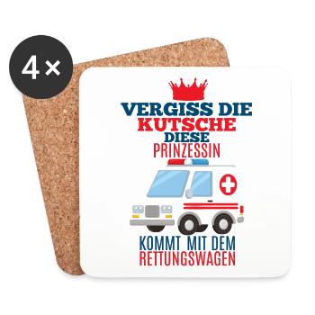Rettungssanitäter Shirt Prinzessin Geschenk - Untersetzer (4er-Set) - Weiß - Vorne