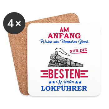 Lokführer shirt • Zug • Lokführer Geschenk - Untersetzer (4er-Set) - Weiß - Vorne
