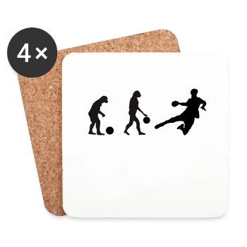 Handball Evolution Fussball Basketball Handballer - Untersetzer (4er-Set) - Weiß - Vorne