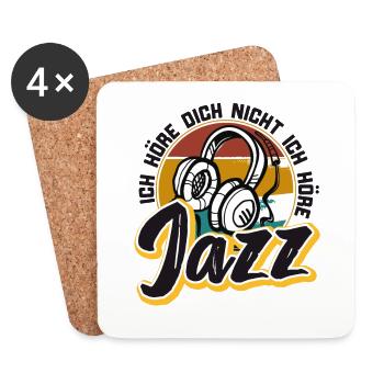 Dire fan de jazz - Dessous de verre (lot de 4) - blanc - Devant