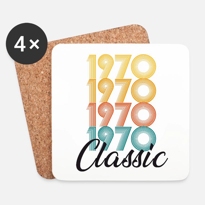 50. Geburtstag 1970 Classic - Untersetzer (4er-Set) - Weiß
