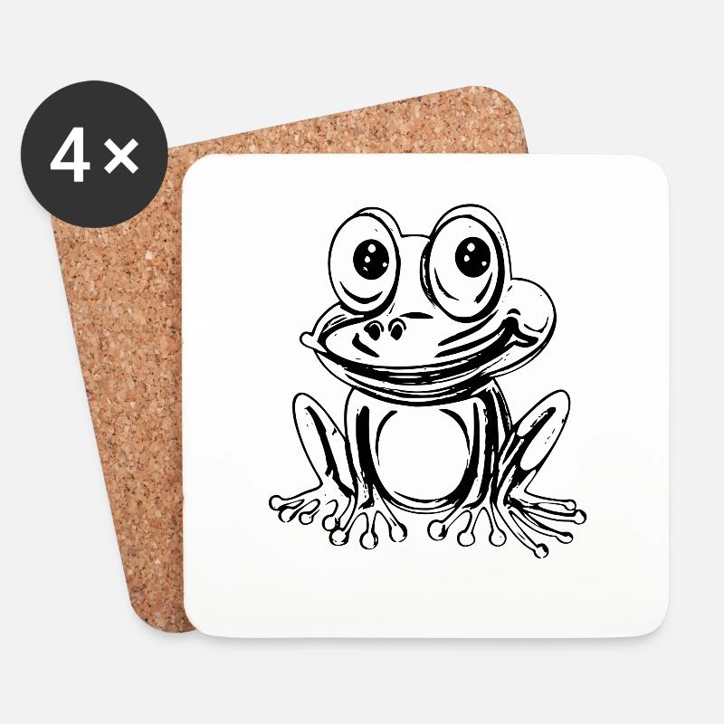 Frosch - Untersetzer (4er-Set) - Weiß