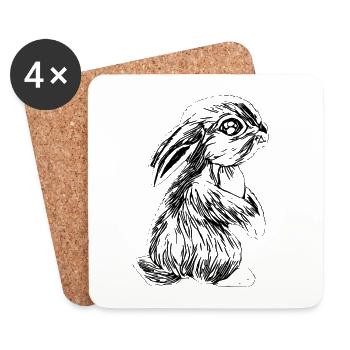 Rabbit - Coasters (set of 4) - white - Front