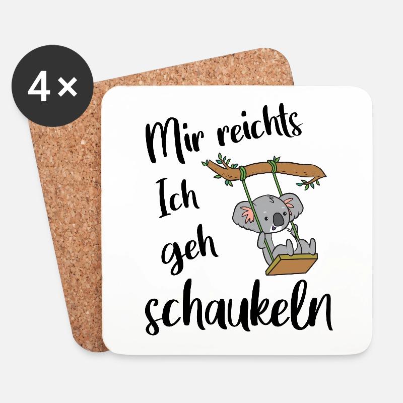 Koalabär - Mir reichts ich geh schaukeln. - Untersetzer (4er-Set) - Weiß