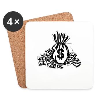 argent - Dessous de verre (lot de 4) - blanc - Devant