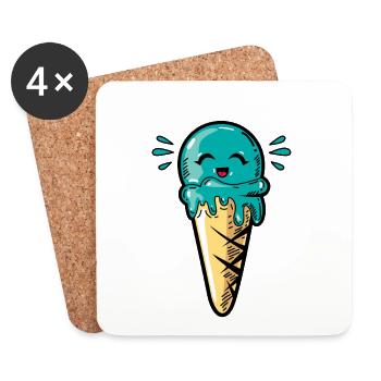 Kawaii Ball - Coasters (set of 4) - white - Front