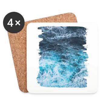 Vagues mer vacances d'été - Dessous de verre (lot de 4) - blanc - Devant