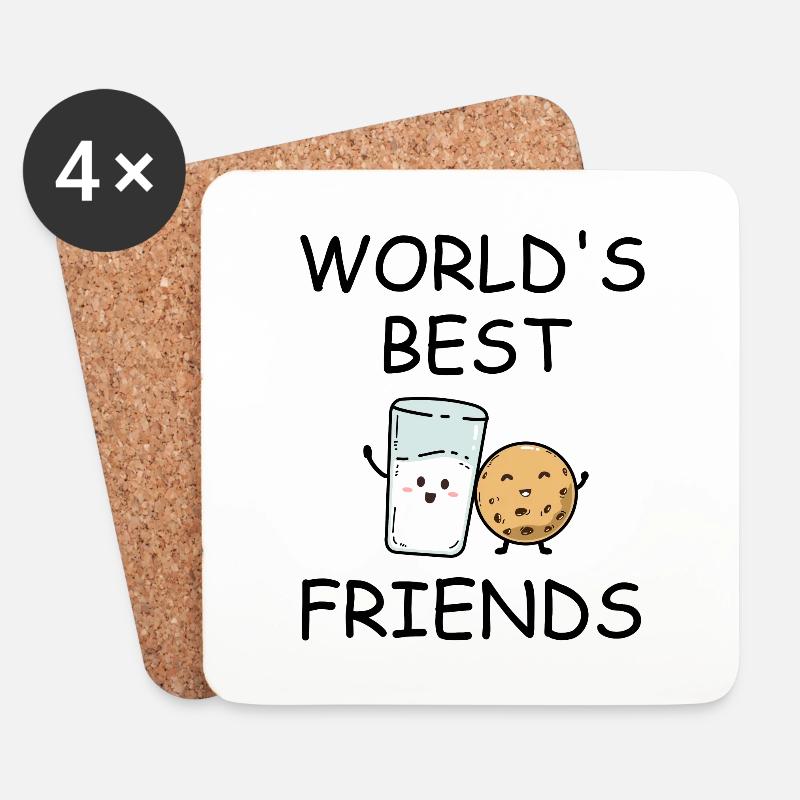 World's best friends - Freundschaft - Untersetzer (4er-Set) - Weiß