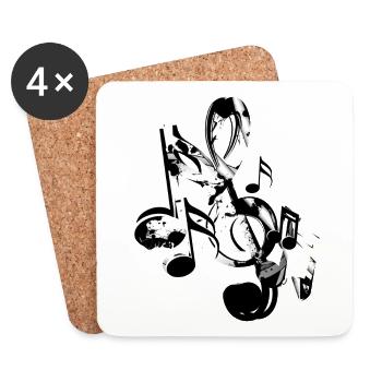 Clef notes - Coasters (set of 4) - white - Front