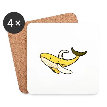 Cadeau Banana Whale Banana - Dessous de verre (lot de 4) - blanc - Devant