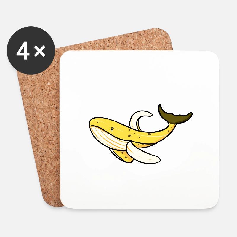 Bananen Wal Bananen Geschenk - Untersetzer (4er-Set) - Weiß
