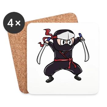 Perfektes Kinder Samurai, Ninja, Ninjas Geschenk - Untersetzer (4er-Set) - Weiß - Vorne