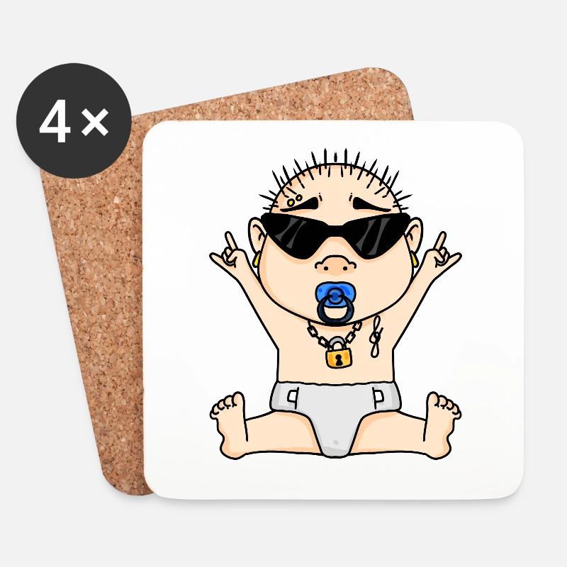 Cool Baby - Untersetzer (4er-Set) - Weiß