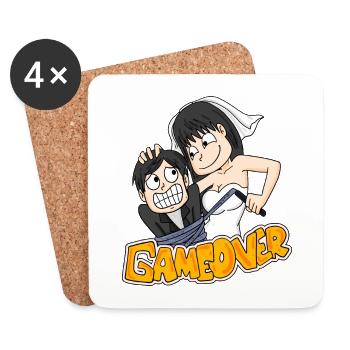 Game Over Wedding Funny Gift - Coasters (set of 4) - white - Front