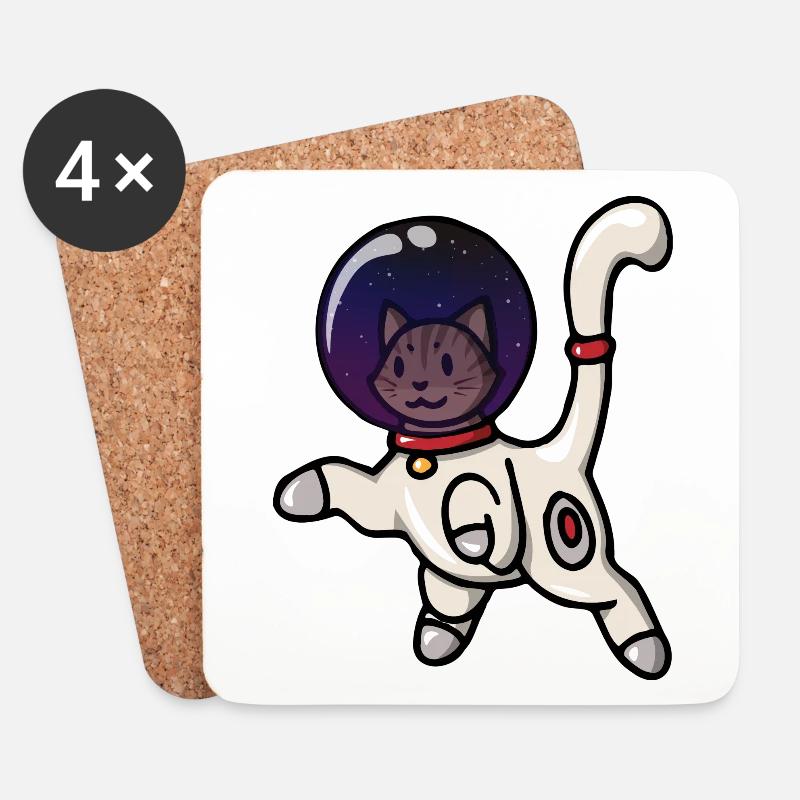 Spacecat Weltraum Katze! Geschenkidee Astrocat All - Untersetzer (4er-Set) - Weiß