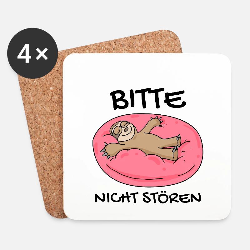 Bitte nicht stören Faultier Entspannen Geschenk - Untersetzer (4er-Set) - Weiß