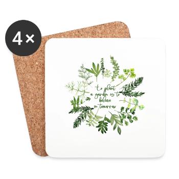 Garden Plant gardener believe hobby Gift - Coasters (set of 4) - white - Front