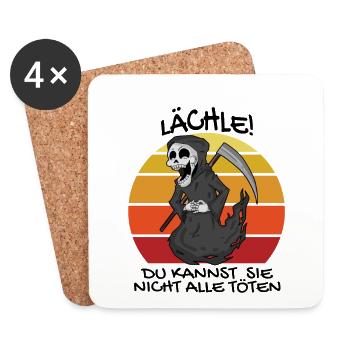 Sensenmann Retro Spruch lustig - Untersetzer (4er-Set) - Weiß - Vorne