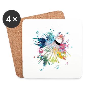 A eau explosion de couleur Splash Design Ressortball - Dessous de verre (lot de 4) - blanc - Devant