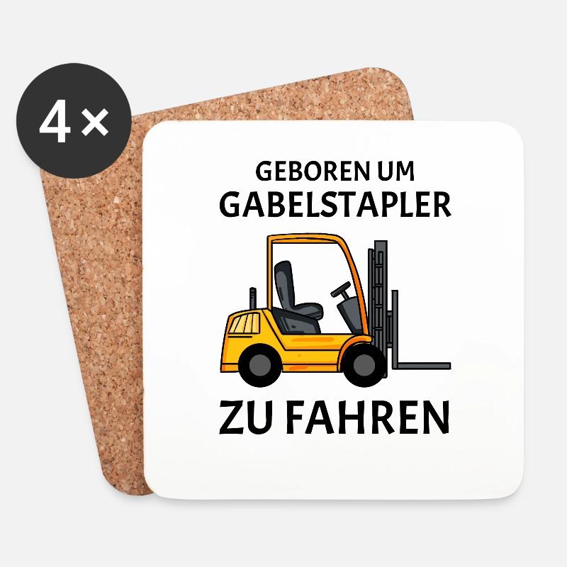 Gabelstapler Stapler Shirt - Untersetzer (4er-Set) - Weiß