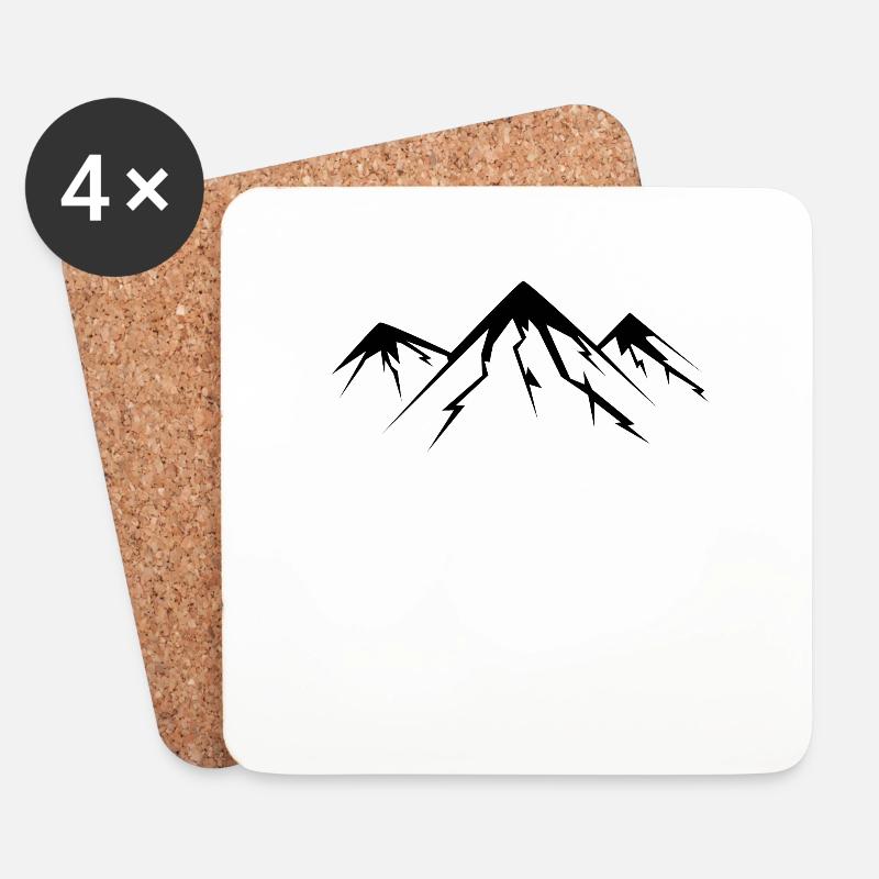 Berg Berge - Untersetzer (4er-Set) - Weiß