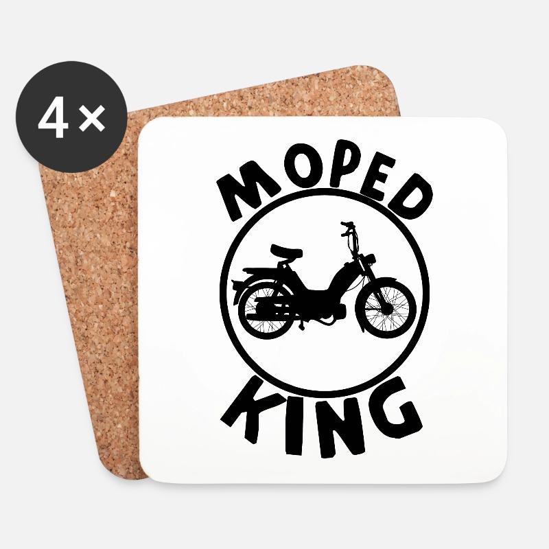 Moped König - Untersetzer (4er-Set) - Weiß