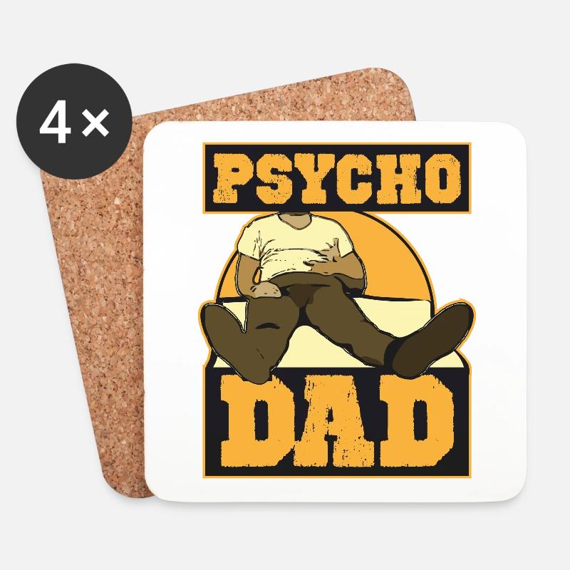 Psycho Dad wie Bundy auf dem Sofa guckt Psycho Dad - Untersetzer (4er-Set) - Weiß