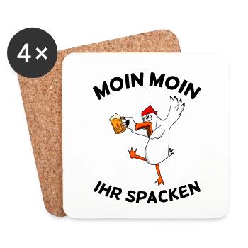 Betrunkene Möwe - Untersetzer (4er-Set) - Weiß - Vorne