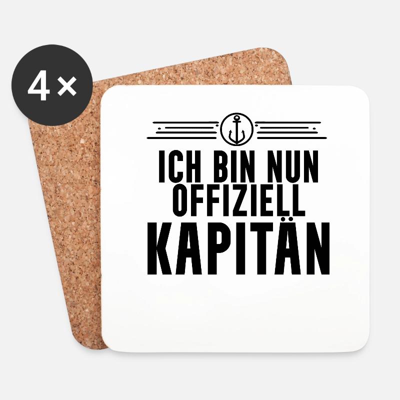 Führerschein Boot Kapitän Motorboot Geschenk - Untersetzer (4er-Set) - Weiß