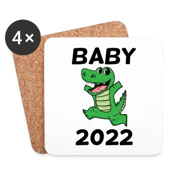 Bébé 2022 - Nouveau-Né 2022 Cadeau de bébé - Dessous de verre (lot de 4) - blanc - Devant
