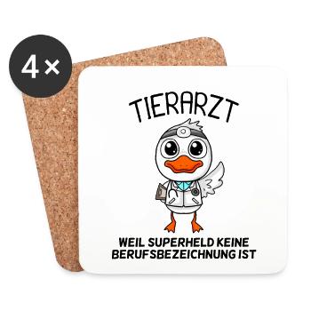 Tierarzt - Untersetzer (4er-Set) - Weiß - Vorne