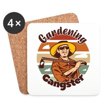 Gardening gangster funny, Flowers, Gangster - Untersetzer (4er-Set) - Weiß - Vorne