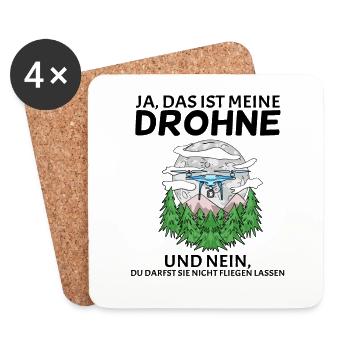 Drone Drohne Drohnen - Untersetzer (4er-Set) - Weiß - Vorne