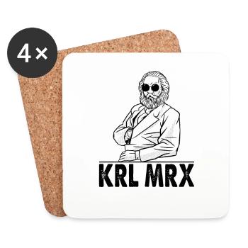 Karl Marx KRL MRX - Untersetzer (4er-Set) - Weiß - Vorne