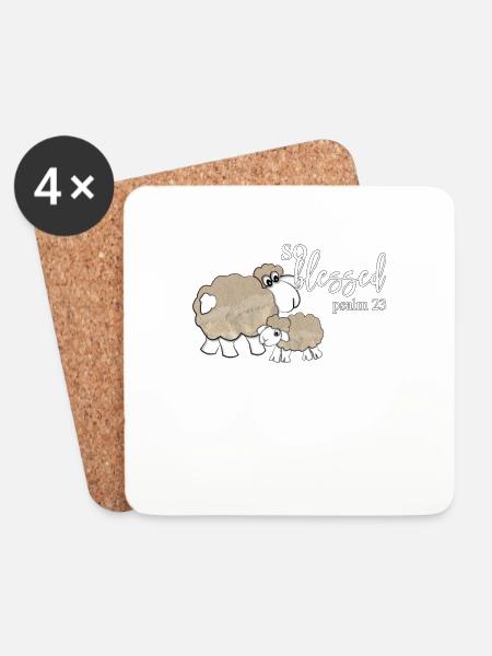Christliches Design So gesegnet Psalm 23 - Untersetzer (4er-Set) - Weiß